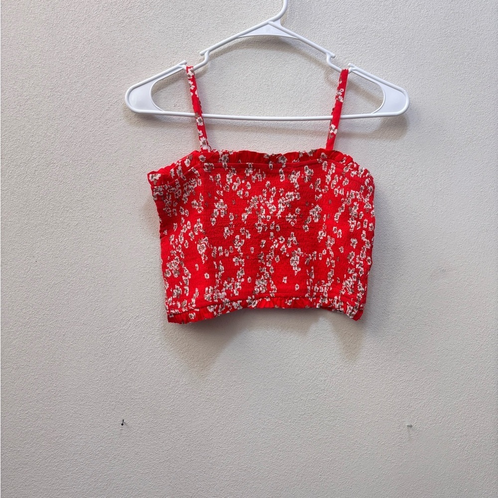 Roxy Red Floral Crop Top